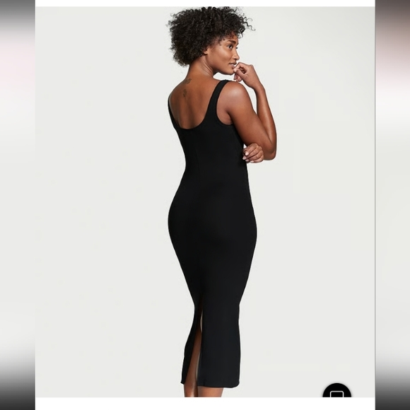 Victoria secret-Ribbed Modal Long Slip Dress (Black)-XL - Picture 2 of 4